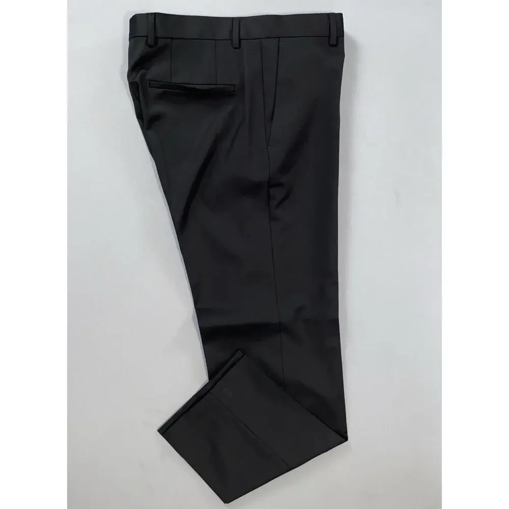Hugo Boss H-Genius-MM-214 Flat Front Wool Dress Pants, Slacks. Black, 30X27. EUC